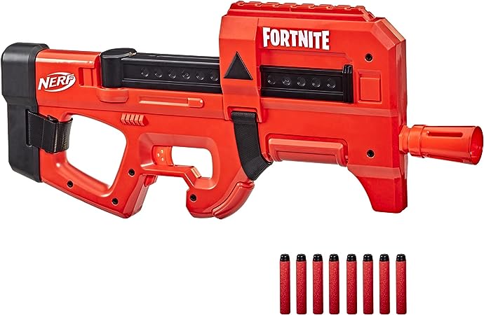 NERF Fortnite Compact SMG Motorized Blaster, Ultra Red Wrap Design, 8-Dart Internal Clip, 8 Elite Foam Darts, Electric Semi Auto Fortnite Toy Blaster