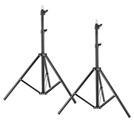 Neewer Two Aluminum Photo/Video Tripod Light Stands For Studio Kits, Lights, Soft Boxes - 6.23 Feet/ 190CM