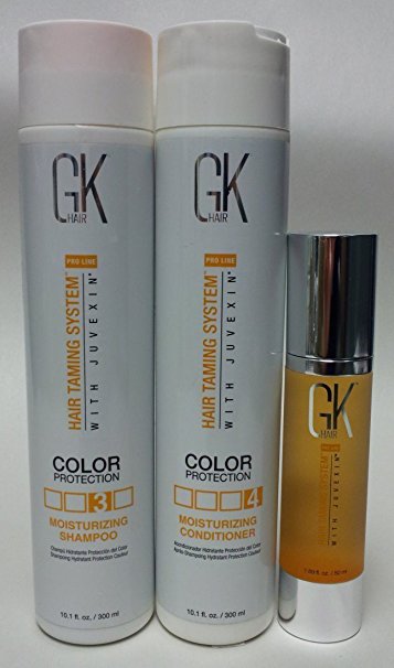 Global Keratin Color Protection Moisturizing Shampoo Conditioner and Anti-frizz Smoothing Serum, 10.1 Ounce