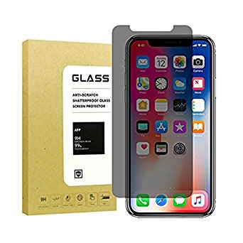 For iPhone X Privacy Anti-Spy Tempered Glass Screen Protector[2-Pcs],Thierfy[Case Friendly][9H Hardness][No bubbles][3D Touch Privacy]Tempered Glass Screen Protector For iPhone X