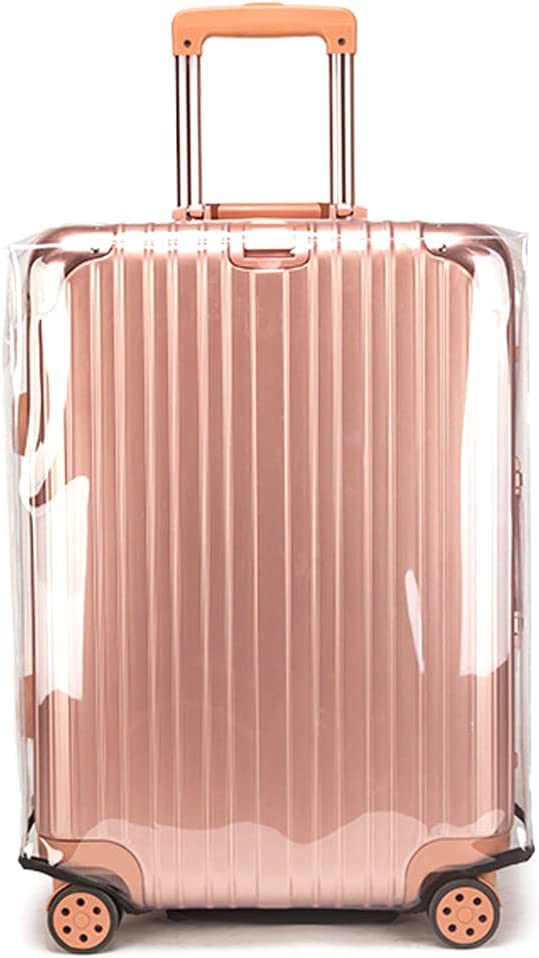 BlueCosto 24" Universal Clear PVC Luggage Cover Protector Suitcase Covers - H: 21.5"-23.5"; L: 15.5"-17"; W: 9.5"-10.5"