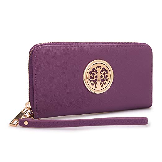 Women Fashion Floral Vegan Leather Wallet Purse for Women Credit Case Wristlet Wallet