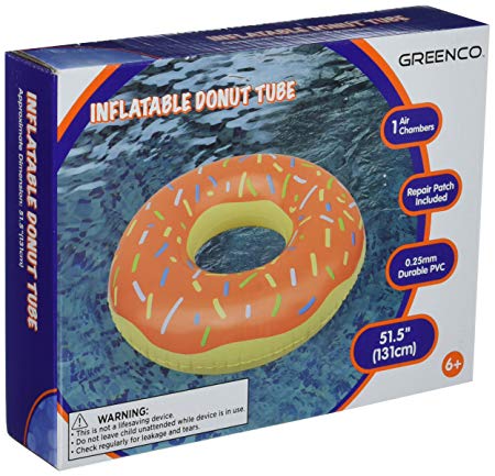 Greenco Giant Inflatable Donut With Sprinkles Float