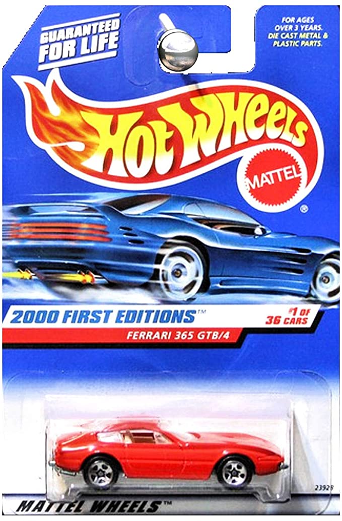 Mattel Hot Wheels 2000 First Editions 1:64 Scale Red Ferrari 365 GTB/4 Die Cast Car #001