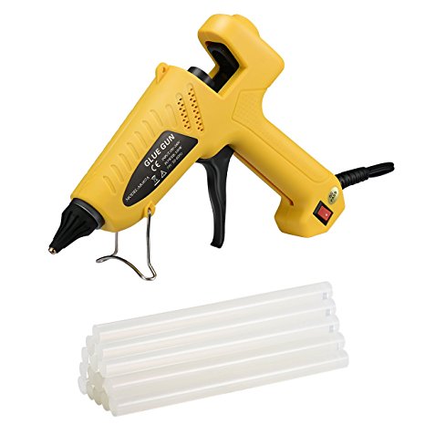 100-Watt Hot Glue Gun, TOPELEK Professional Industrial Hot Melt Glue Gun Kit with 12 Pcs Hot Glue Gun Sticks for DIY Gadget, Small Craft Projects and Quick Repairs in Home and Office