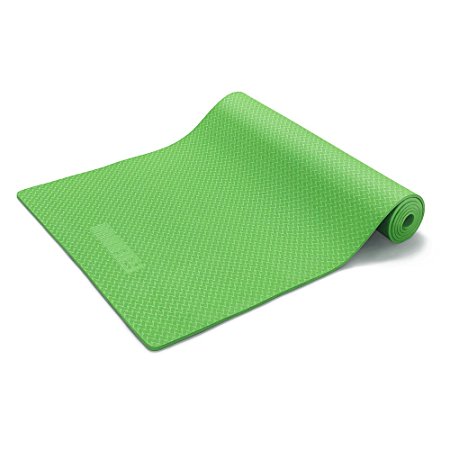 Yoga Mat - 6mm TPE Anti-tear Non-Slip Reversible Exercise Mat for Pilates Workout Fitness with Carrying Strap(&nbsp;72"x 24")