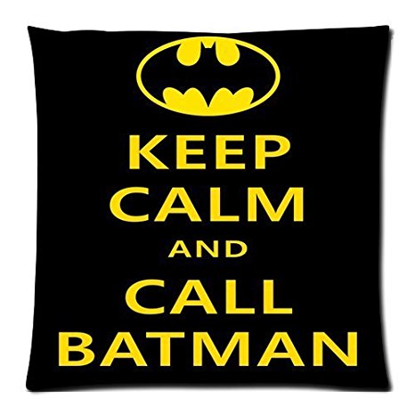 GordonLee Cool Keep Calm And Call Batman Cotton And Polyester Square Zippered Pillowcases Case Protector 18 by 18 Inch