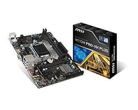 MSI H110M-PRO-VH PLUS 6th Generation DDR4 MotherBoard (LGA1151, DDR4 2133Mhz, HDMI   VGA Ports, MicroATX Board)