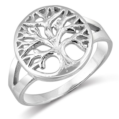 MIMI Sterling Silver Tarnish-Free Open Tree Of Life Ring w/Free Gift Box Size 5, 6, 7, 8, 9, 10, 11, 12