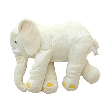 White Long Nose Elephant Baby Stuffed Plush Pillow Doll for Accompany Nursery Bedding,534525cm