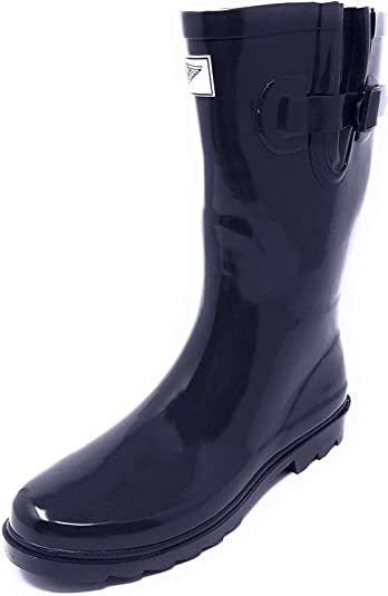Forever Young Women's Rubber Rain Boots - 11" Mid-Calf Rain Boots for Women, Waterproof Outdoor Garden Boots, Colorful Designs Wellies