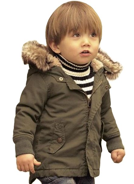 Toddler Baby Boy Winter Warm Jacket Gown Kids Hoodie Outwears Coat