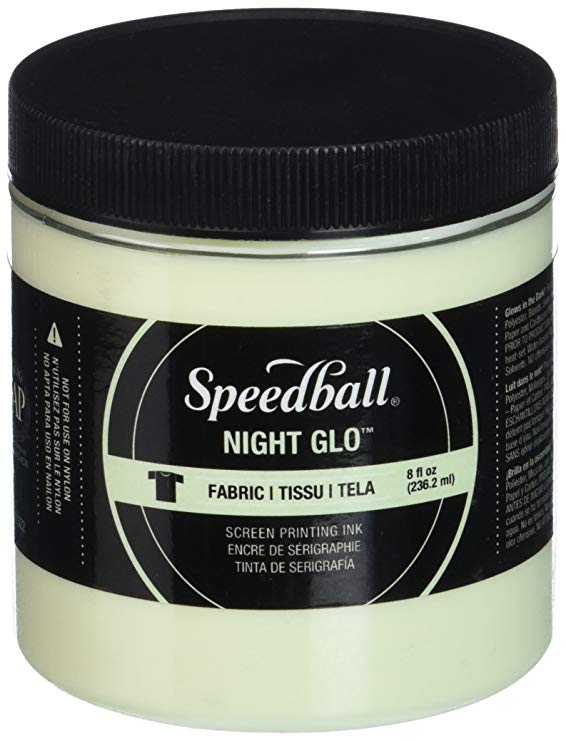 Speedball Art Products Night Glow Fabric Screen Printing Ink, 8 oz, White