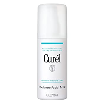 Curél Moisture Facial Milk Moisturizer, Cleansing Milk for Face, Daily Face Cream for Dry, Sensitive Skin, pH Balanced, Unscented Advanced Ceramide Care Face Cream without Drying Alcohols, 4 Ounces