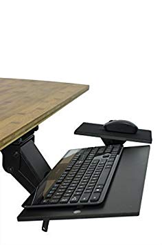Uncaged Ergonomics (KT1-b) Ergonomic Under-Desk Computer Keyboard Tray w/ Negative Tilt. Affordable Adjustable Height & Angle Under desk Drawer, Tilting Mouse Pad Swivels 360 (Renewed)