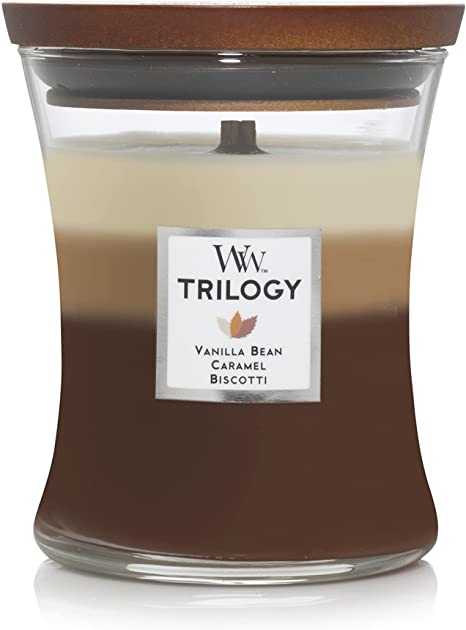 WoodWick Café Sweets, Medium Hourglass Trilogy Candle 10-Ounce