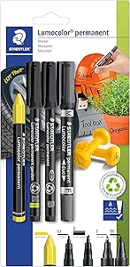 STAEDTLER Lumocolor Permanent Marker Set, Special Application for Multiple Surfaces with Assorted Tips, 4 Pieces on Blister Card