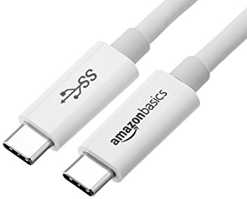 AmazonBasics USB Type-C to USB Type-C 3.1 Gen1 Cable - 3 Feet  (0.9 Meters) - White