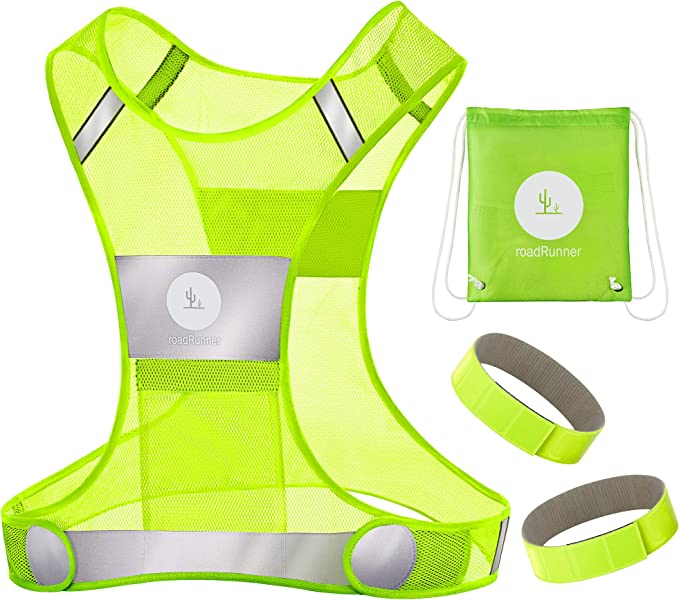 RoadRunner New 360° Reflective Running Vest Gear for Men and Women – Visibility Vest for Outdoor Sports Activities