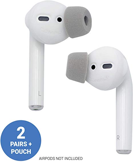 SoftCONNECT Tips by Comply - Soft Foam Tips for AirPods - Compatible with Apple AirPods (1 & 2), Apple Earpods and Most Generic Models of Comparable Size