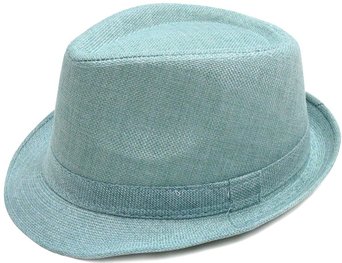 Eqoba Men / Women Classic Cotton Blend Solid Color Short Brim Trilby Fedora Hat