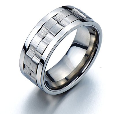 Refined Style Stainless Steel Spinner Unisex Ring Man Ring Comfort Fit 9mm