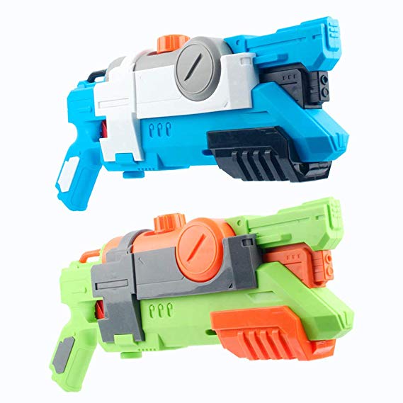 Casolly Water Gun Super Soaker Blaster 32oz High Capacity 32ft Distant Squirt Toy for Kids for Swimming Pool Beach Sand Summer Water Fighting.2 Pack
