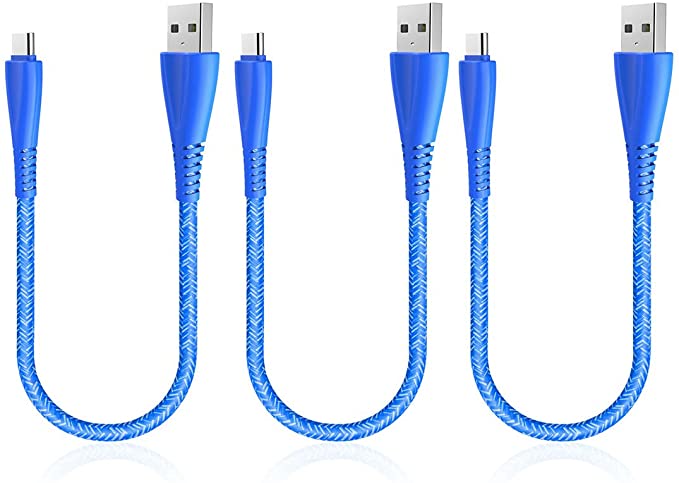 USB C Cable, CIKOO 3Pack Short Braided USB C to USB Fast Charging Data Cord for Samsung Galaxy S20 S10 S9 S8 Note 10 9 8 Google Pixel XL Moto G8 G7 LG Oneplus iPad Pro and More