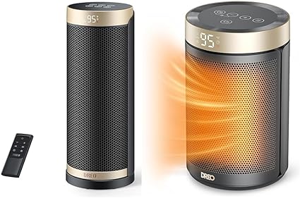 Dreo Space Heater, 1500W Portable Electric Heaters for Indoor Use, 70° Oscillation, 12H Timer & Space Heaters for Indoor Use, Portable Heater with Thermostat, 1-12H Timer, Eco Mode and Fan Mode