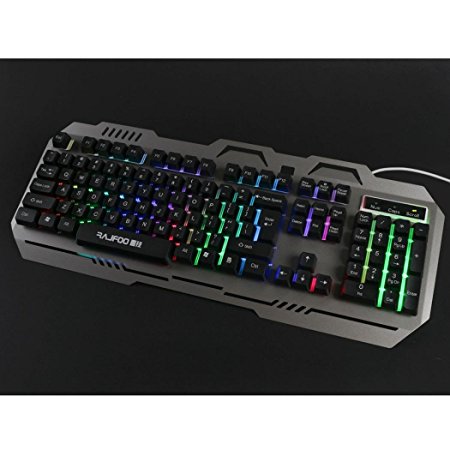 Matoen(TM) USB Wired Illuminated Colorful LED Backlight Multimedia PC Gaming Keyboard (Black)