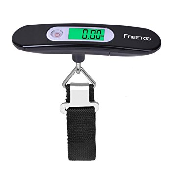 Portable Digital Luggage Scale Hanging Suitcase Scale With Tare Function 110 lb/ 50KG Capacity Black