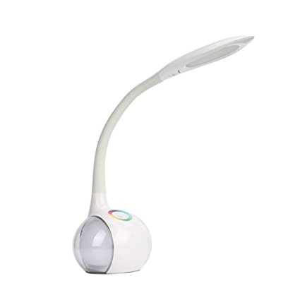 ECVISION LED Desk Lamp Eye-caring with Colorful Table Lamp,3-Level Brightness Levels,Eye-friendly,White