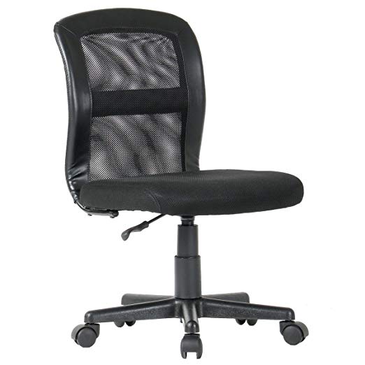 B2C2B Ergonomic Office Chair Desk Chair Black Mesh Computer Chair Back Support Modern with Wheels Armless Task Chair Conference Room Chairs for Women, Men