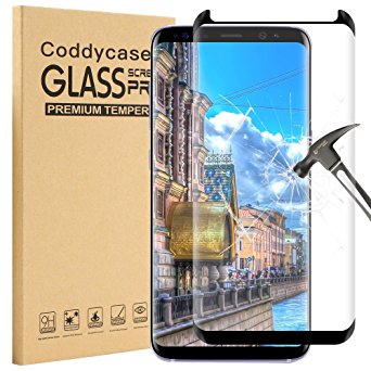 Galaxy S8 Plus Screen Protector,Coddycase Galaxy S8 Plus Tempered Glass, [Case Friendly][Anti-Scratch] 3D Curved Tempered Glass Screen Protector for Samsung Galaxy S8 Plus (Black)