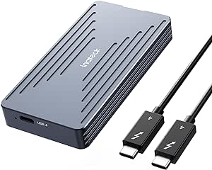 Inateck 40Gbps M.2 NVMe SSD Enclosure, Aluminum Hard Drive Enclosure, USB4.0/Thunderbolt 4, Tool-Free Installation, Supports 2230/2242/2260/2280 SSDs, M-Key, FE2028