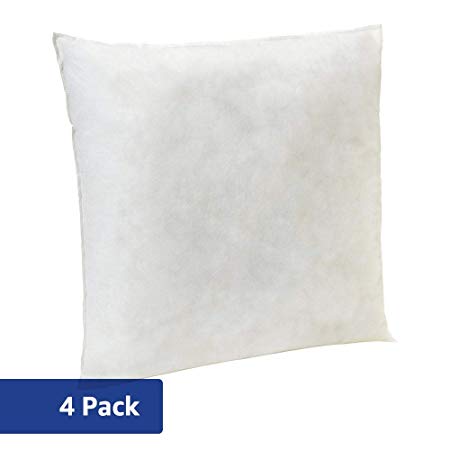 AmazonBasics Pillow Insert - 18-Inch Square, 4-Pack