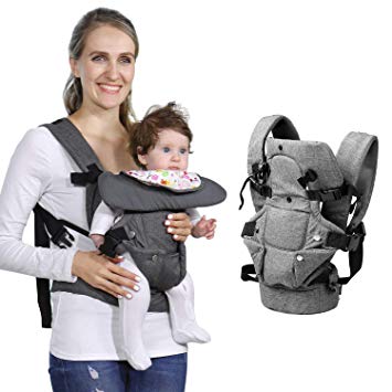 Baby Soft Carrier, 4-in-1 Ergonomic Convertible Carrier with Adjustable Straps and Breathable Mesh
