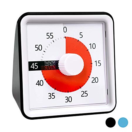 Countdown Timer 3 inch; 60 Minute 1 hour Visual Timer – Classroom Teaching Tool Office Meeting, Countdown Clock for Kids Exam Time Management -Black
