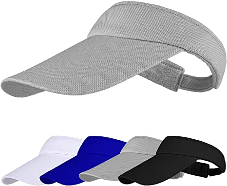 Cooraby Sun Visors Sports Adjustable Sun Visor Hats Long Brim Visors with Sweatband for Girls Women