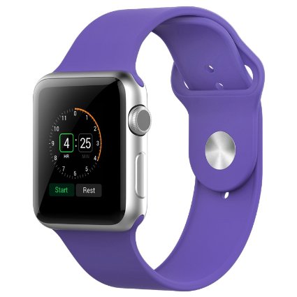 Apple Watch Band JETech Soft Silicone Replacement Sport Band for Apple Watch All 42mm Models Silicone - Purple