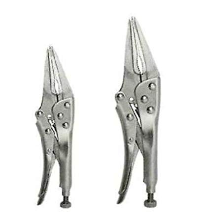 Cal-Hawk Long Needle Nose Locking Vice Grip Style Pliers with Quick Release Set of 2