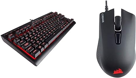 Corsair Gaming CH-9115020-UK K63 Cherry MX Red Backlit 10 Key-Less UK Mechanical Gaming Keyboard - Black & Harpoon PRO RGB, FPS/MOBA Optical Gaming Mouse - Black