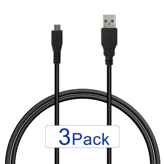iXCC 3ft 3pc USB2.0 - MicroUSB to USB Cable, A Male to Micro B Charge and Sync Cord For Android/Samsung/Windows/MP3/Camera and other Device