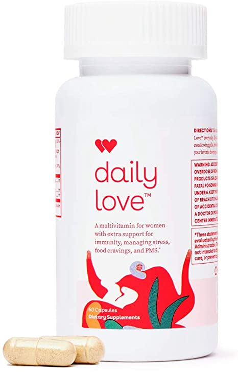 Love Wellness Multivitamin – Daily Love – Multivitamin for Women - 30 Day Supply - Complete multivitamin with Support for Immunity and PMS - 25  Vitamins and Minerals for Your Baseline Mineral Needs