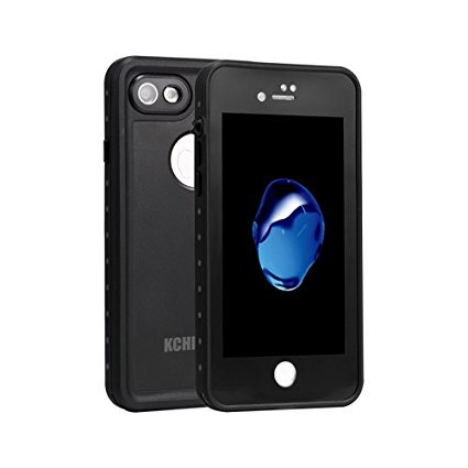 iPhone 7 Waterproof Case, KCHKUI Full Body Protective Shockproof Snowproof Dirtproof Waterproof Case Cover for iPhone 7 (Black)