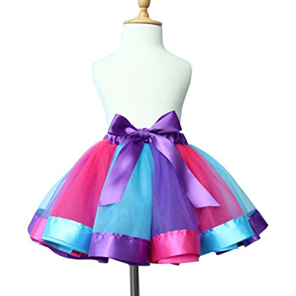 Luyun Layered Ballet Tulle Rainbow Tutu Skirt Ruffle Tiered Tulle for Little Girls Dress up