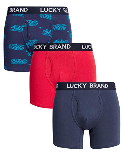 Lucky Brand Mens 3 Pack Cotton Stretch Boxer Briefs