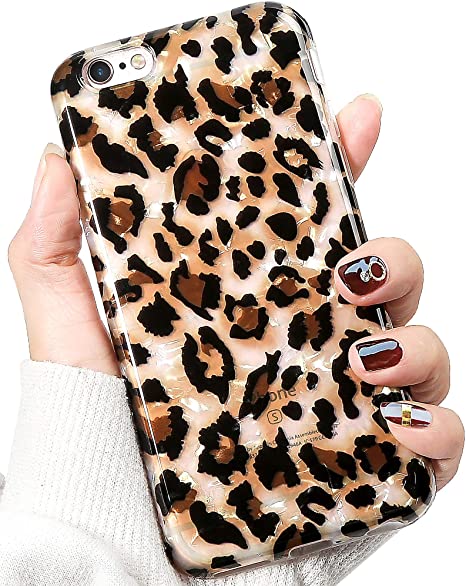 iPhone 6S Case Cheetah, IDWELL iPhone 6S & 6 Case, Luxury Sparkle Bling Translucent Leopard Print Soft Phone Case Cover for Girls Women Slim Fit Fashion Design Pattern Cover, Cheetah