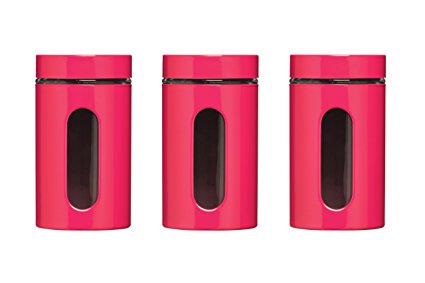 Premier Housewares Storage Canisters - Hot Pink, Set of 3