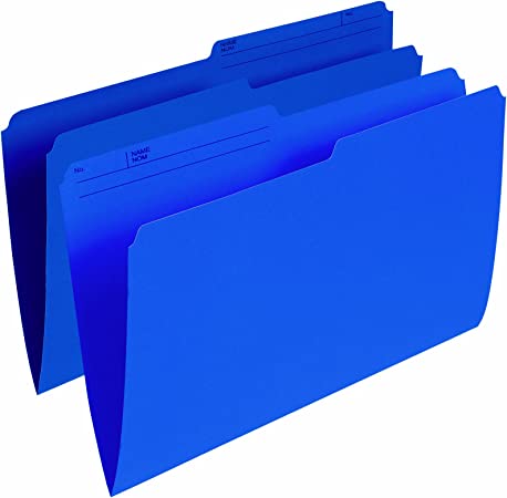 Pendaflex Colour File Folders, 1/2 Cut Tab, Legal, Navy, 100/Box R615 NAV